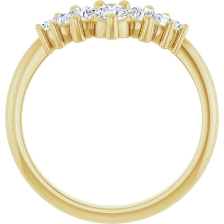 14K Yellow 1/2 CTW Lab-Grown Diamond Contour Band