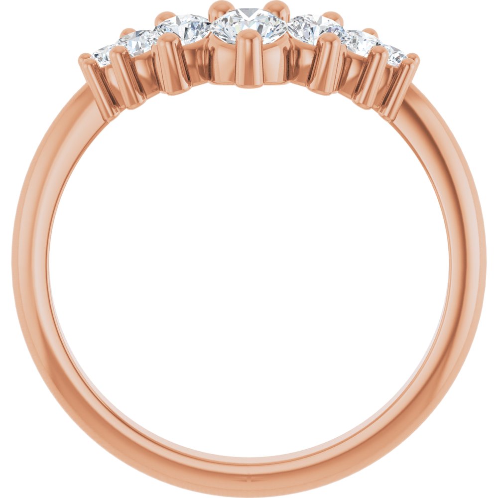 14K Rose 1/2 CTW Natural Diamond Contour Band