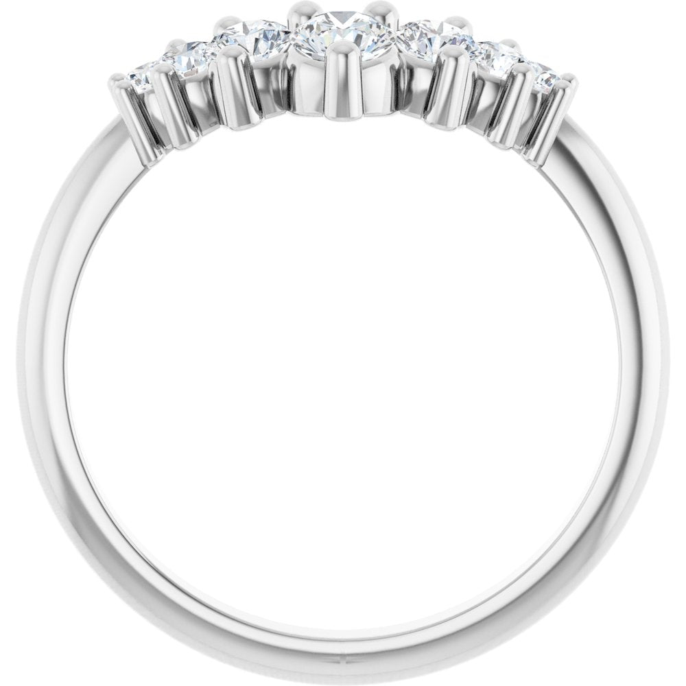 14K White 1/2 CTW Lab-Grown Diamond Contour Band