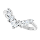 14K White 1/2 CTW Natural Diamond Contour Band