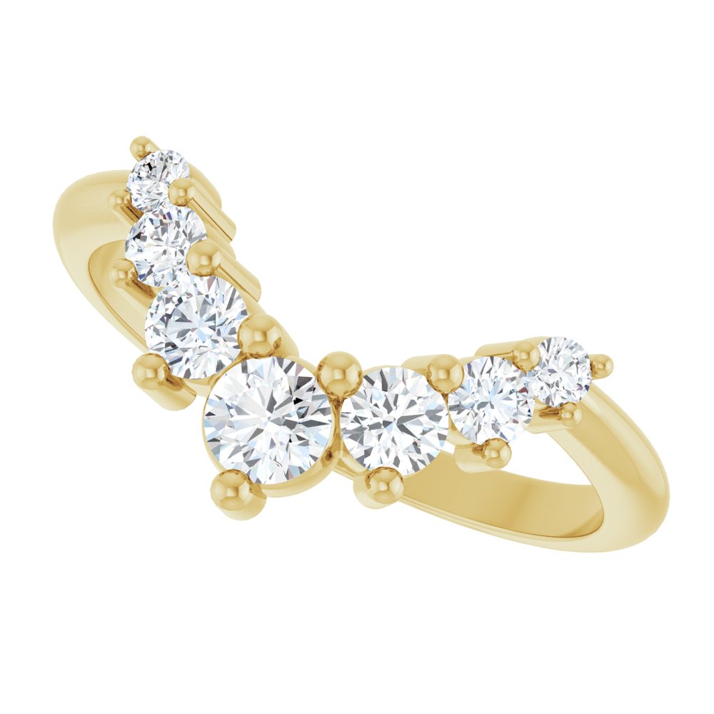 14K Yellow 1/2 CTW Natural Diamond Contour Band