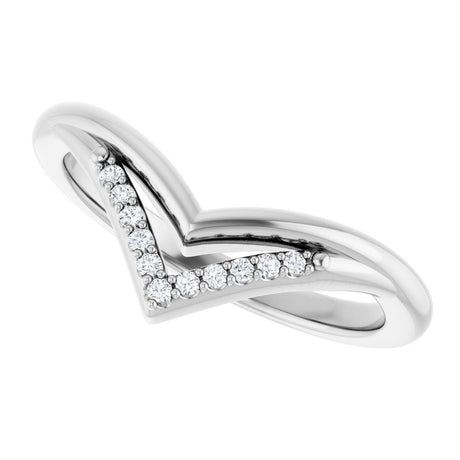 14K White Gold .04 CTW Natural Diamond Contour Band