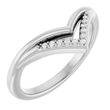 14K White Gold .04 CTW Natural Diamond Contour Band