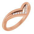 14K Rose .04 CTW Natural Diamond Contour Band