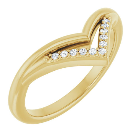 14K Yellow .04 CTW Natural Diamond Contour Band