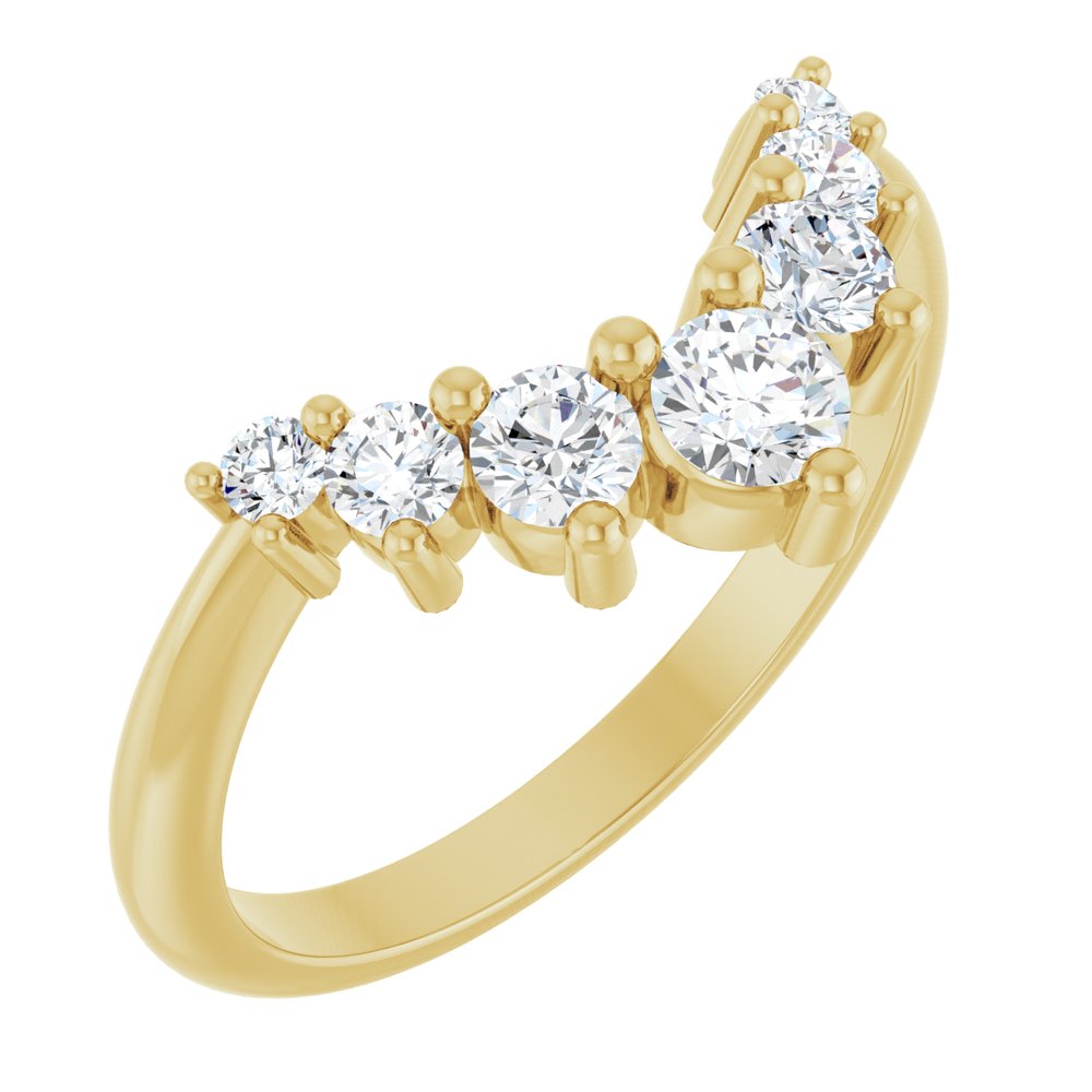 14K Yellow 1/2 CTW Lab-Grown Diamond Contour Band