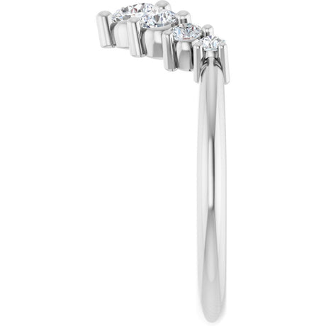 14K White Gold 1/2 CTW Natural Diamond Contour Band