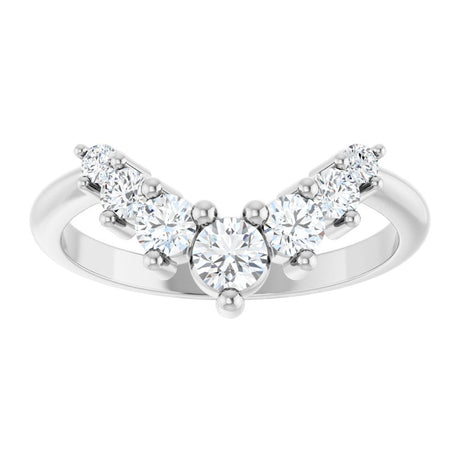 14K White Gold 1/2 CTW Natural Diamond Contour Band