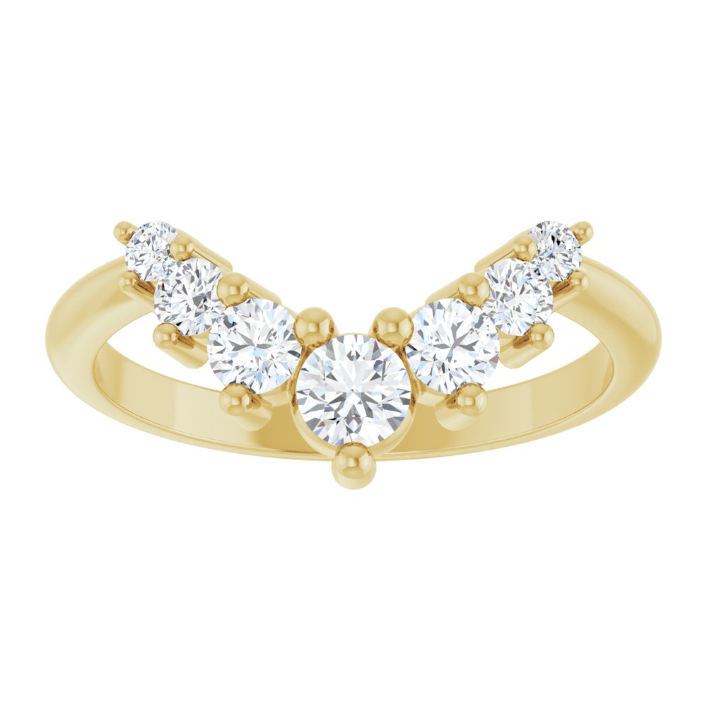 14K Yellow 1/2 CTW Lab-Grown Diamond Contour Band