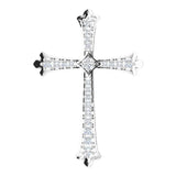 14K White 3/4 CTW Natural Diamond Cross Pendant