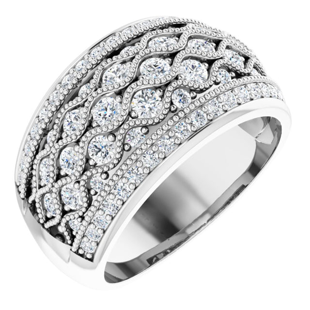 14K White 1 CTW Natural Diamond Ring