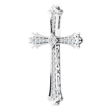 14K White Gold 1/2 CTW Natural Diamond Cross Pendant