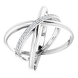 14K White Gold 1/6 CTW Natural Diamond Criss-Cross Ring  