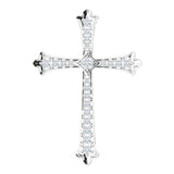 14K White Gold 1/2 CTW Natural Diamond Cross Pendant