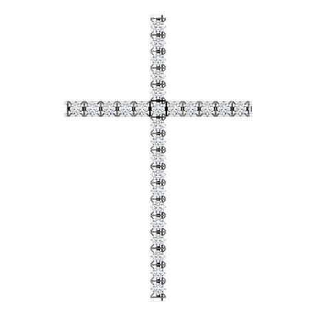 14K White 1/4 CTW Natural Diamond Cross Pendant