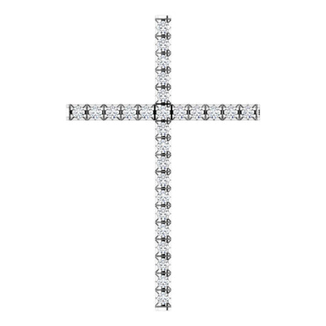 14K White Gold 1/4 CTW Natural Diamond Cross Pendant