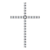 14K White 1/4 CTW Natural Diamond Cross Pendant