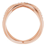 14K Rose Gold 1/6 CTW Natural Diamond Criss-Cross Ring  
