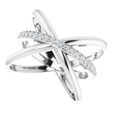 14K White Gold 1/6 CTW Natural Diamond Criss-Cross Ring  