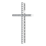 14K White 1 CTW Natural Diamond Cross Pendant