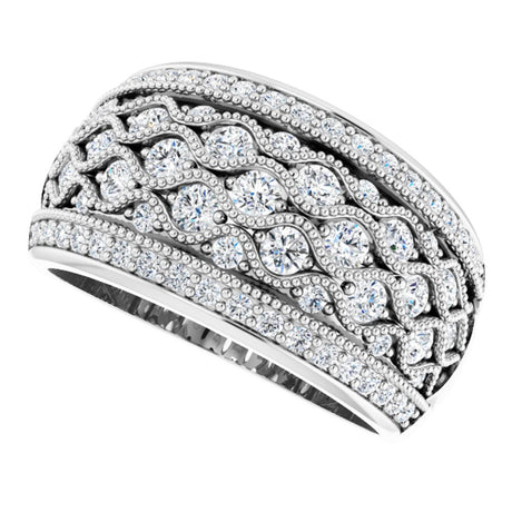 14K White 1 CTW Natural Diamond Ring