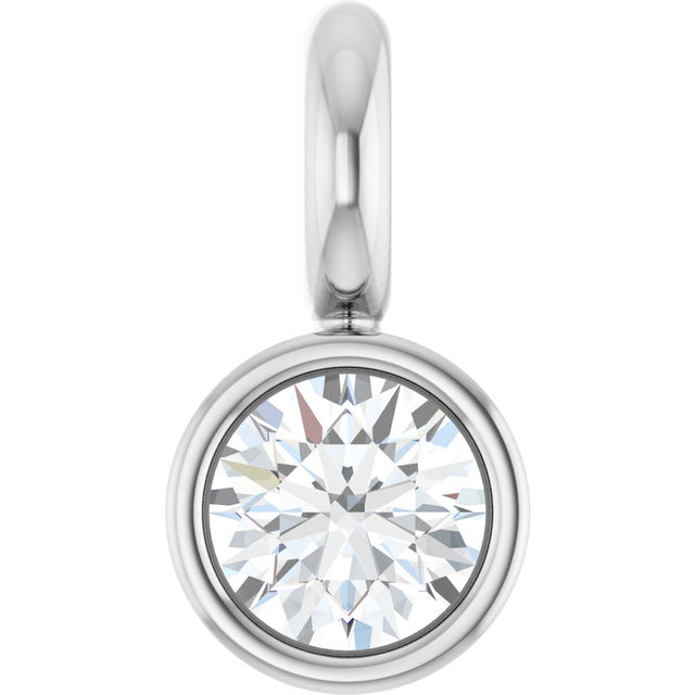 14K White .025 CT Natural Diamond Dangle