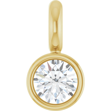 14K Yellow .02 CT Lab-Grown Diamond Bezel-Set Dangle