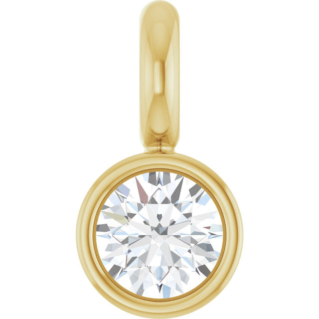 14K Yellow .02 CT Lab-Grown Diamond Bezel-Set Dangle