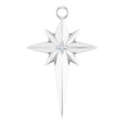 14K White .03 CT Natural Diamond Star Cross Dangle