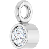 14K White .025 CT Natural Diamond Dangle