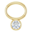 14K Yellow Lab-Grown Moissanite Bezel-Set Hoop Dangle