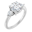 14K White Gold 8 mm Round 1/4 CTW Natural Diamond Semi-Set Engagement Ring