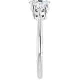 14K White Gold 7 x 5 mm Oval 1/4 CTW Lab-Grown Diamond Semi-Set Engagement Ring
