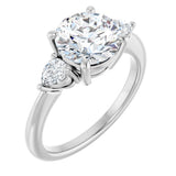 14K White Gold 8.2 mm Round 1/4 CTW Lab-Grown Diamond Semi-Set Engagement Ring