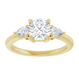 14K Yellow Gold 6.5 mm Round 1/4 CTW Lab-Grown Diamond Semi-Set Engagement Ring