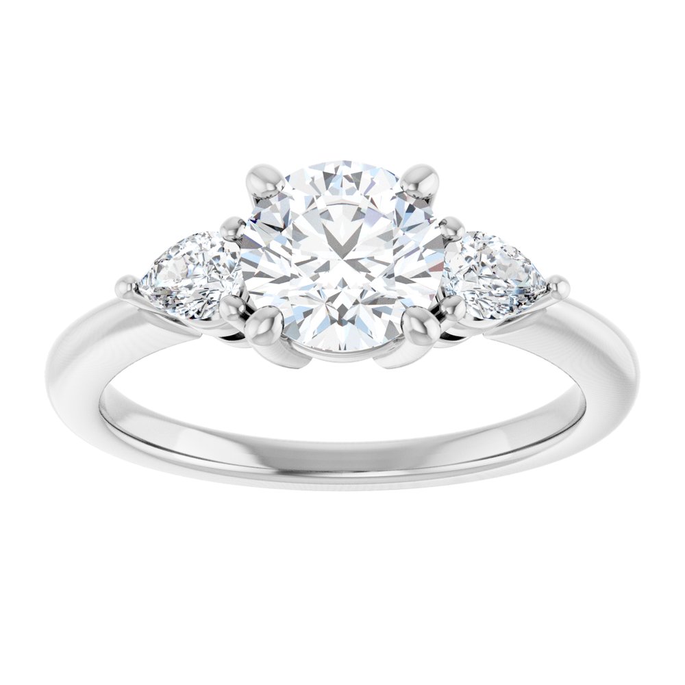14K White Gold 6.5 mm Round 1/4 CTW Lab-Grown Diamond Semi-Set Engagement Ring