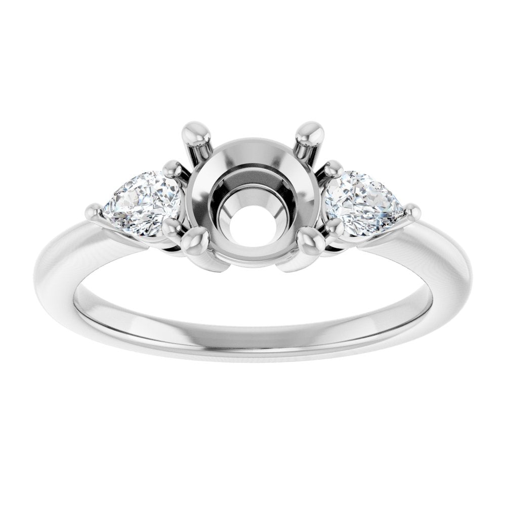 14K White Gold 6.5 mm Round 1/4 CTW Lab-Grown Diamond Semi-Set Engagement Ring