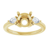 14K Yellow Gold 7.4 mm Round 1/4 CTW Lab-Grown Diamond Semi-Set Engagement Ring