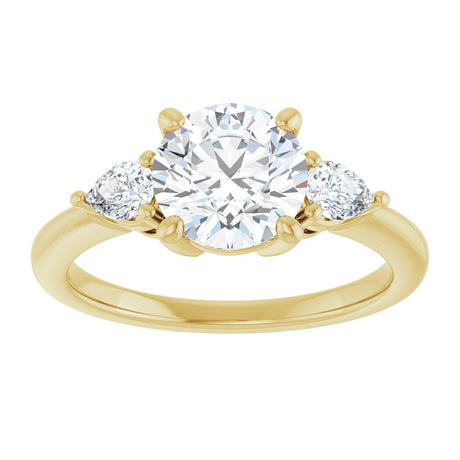 14K Yellow Gold 7.4 mm Round 1/4 CTW Lab-Grown Diamond Semi-Set Engagement Ring