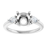 14K White Gold 7.4 mm Round 1/4 CTW Lab-Grown Diamond Semi-Set Engagement Ring