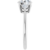 14K White Gold 7.4 mm Round 1/4 CTW Lab-Grown Diamond Semi-Set Engagement Ring