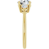 14K Yellow Gold 7.4 mm Round 1/4 CTW Lab-Grown Diamond Semi-Set Engagement Ring