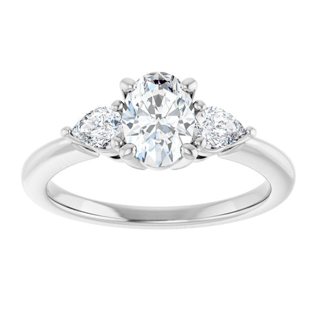 14K White Gold 7 x 5 mm Oval 1/4 CTW Lab-Grown Diamond Semi-Set Engagement Ring