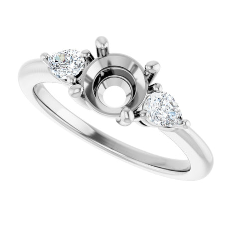 14K White Gold 6.5 mm Round 1/4 CTW Lab-Grown Diamond Semi-Set Engagement Ring