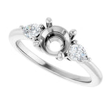 14K White Gold 6.5 mm Round 1/4 CTW Lab-Grown Diamond Semi-Set Engagement Ring