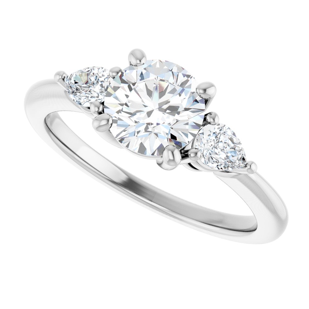 14K White Gold 6.5 mm Round 1/4 CTW Lab-Grown Diamond Semi-Set Engagement Ring