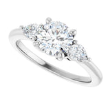 14K White Gold 6.5 mm Round 1/4 CTW Lab-Grown Diamond Semi-Set Engagement Ring