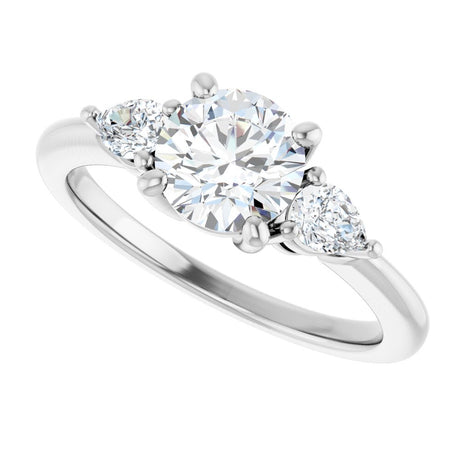 14K White Gold 6.5 mm Round 1/4 CTW Lab-Grown Diamond Semi-Set Engagement Ring