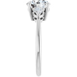 14K White Gold 8 mm Round 1/4 CTW Natural Diamond Semi-Set Engagement Ring