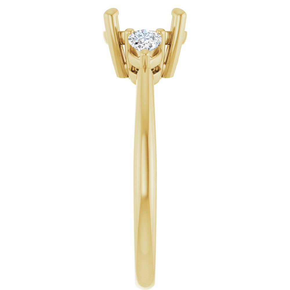 14K Yellow Gold 8 mm Round 1/4 CTW Natural Diamond Semi-Set Engagement Ring